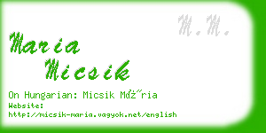 maria micsik business card